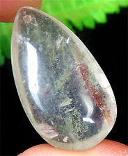 36x20x11mm Natural Red Green Ghost Crystal Quartz Teardrop Reiki Pendant BQ67275 picture