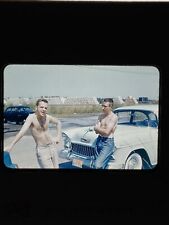 Shirtless Men Military Cigar Smoking Charleston AFB Car License Plate Red Border picture