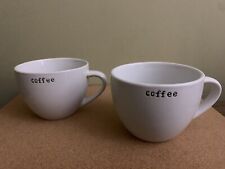 Crate and Barrel Vintage Coffee Mugs Discontinued Set Of 2 Heavy 4.5