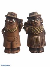 Vintage 1960s Hawaiian Themed Salt And Pepper Shakers picture