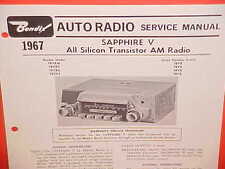 1967 VOLKSWAGEN KARMANN GHIA BEETLE SAPPHIRE V BENDIX AM RADIO SERVICE MANUAL VW picture