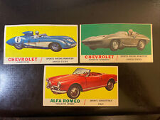 1961 TOPPS SPORTS CARS LOT OF 3 AUTOMOBILE TRADING CARDS VINTAGE picture