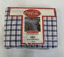 NEW Coca Cola King Sheet Set - Flat sheet, fitted sheet + 2 pillowcases NOS    Z picture