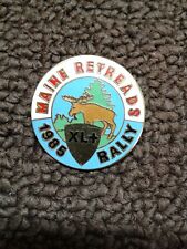 Vintage RETREADS XL PLUS Motorcycle Club Lapel Hat Vest Pin MAINE 1985 picture