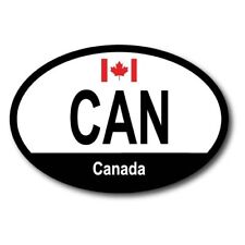 Canada Canadian  Euro Oval Magnet Decal, 4x6 Inches, Automotive Magnet picture