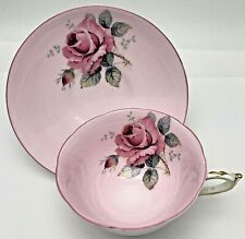 Vintage Paragon Double Warrant Pink Cabbage Rose Teacup & Saucer Set picture
