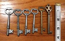 Lot Of 6 Vintage Skeleton Keys Door Cabinet Lock Corbin P8 P9 picture