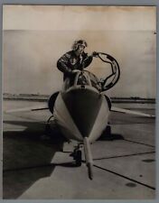 LOCKHEED F-104A STARFIGHTER LT CLYDE SCHINDLER US NAVY VINTAGE 1958 PRESS PHOTO picture