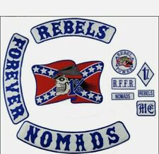 REBELS NOMADS FOREVER Embroidered Biker Patch Iron On SET picture