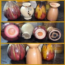 Pier 1 Imports Set of 4 Hand Painted Drip Glazed Mini Vases 5” Inches  [Used] picture