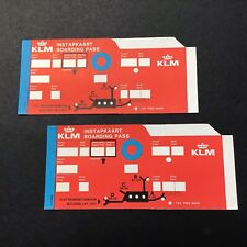 KLM Airlines Instapkaart Boarding Pass Ticket Holder Set Of Two - Vintage KLM picture