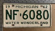 1962 1963 1964 Michigan license plate NF 60 80 YOM DMV Washtenaw Ford Chevy 9626 picture