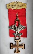 Masonic 32 degree Massachusetts Consistory Medal Eagle 2 Heads Spes mea in Deo  picture
