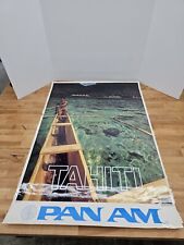 PAN AM AIRWAYS AIRLINES TAHITI 1970 TRAVEL poster 25x36 picture