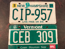 New Hampshire Vermont License Plate Lot Maple Tree Old Man On The Mountain picture