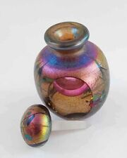 STUNNING Iridescent ART Glass Perfume Bottle Hand Blown By Artist Jim Norton MIN picture