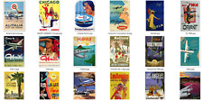 Retro Vintage Aviation Posters A4 Size - QANTAS, TWA, AER LINGUS, Alitalia, KLM picture