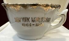 New York World's Fair 1964-1965 Souvenir Mini Porcelain Gold-rimmed Tea Cup picture