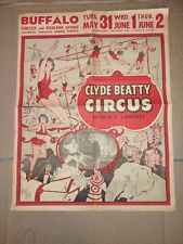 Antique Clyde Beatty Circus Carnival Poster Program Buffalo New York NY  picture