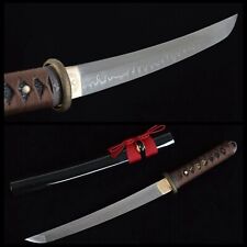 Japanese Short Sword Wakizashi Katana T10 Steel Blade Clay Tempered Sharp Tanto picture