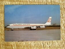 TURKISH AIRLINES THE CARGO BOEING B707-321C IN 1985.VTG AIRCRAFT POSTCARD*P53 picture