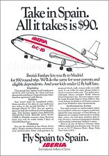 1974 IBERIA Airlines McDONNELL DOUGLAS DC-10 ad MADRID FANFARE advert airways picture