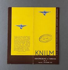 KNILM ROYAL NETHERLANDS INDIES AIRWAYS AIRLINE TIMETABLE NOVEMBER 1937  picture