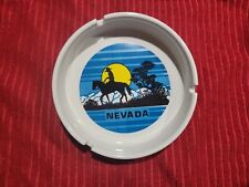 Vintage White Ceramic Nevada Ashtray Cowboy Theme picture