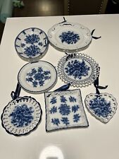 Vintage Blue Decorative Plates Set Of 7 picture