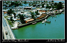 Aerial Johns Pass Village Madeira Beach Florida FL Continental 6x4 Postcard L63 picture