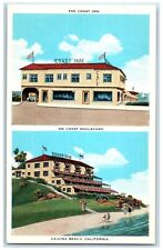 c1920's The Coast Inn On Coast Boulevard Laguna Beach CA Dual View Postcard picture