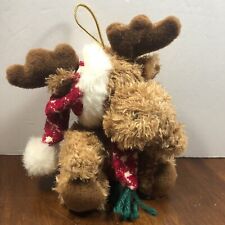 Vintage 1980s Plush Reindeer W/ Hat & Scarf Ornament Chrisha Creations Christmas picture