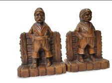 Vtg 40's Ornawood Pirate Wood Bookends  picture