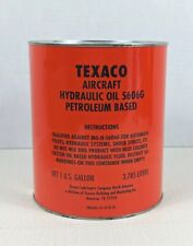 Vtg TEXACO AIRCRAFT HYDRAULIC OIL 5606G 1 GALLON CAN Full Nice Condition Rare picture