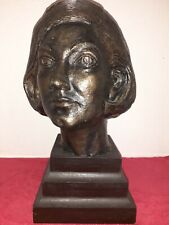 Signed  G Miller Bronze  Sculpture of Woman Bust auto portrait terrace cotta  picture