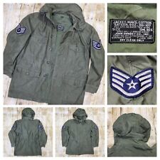 Vtg 1961 USAF Air Force Field Jacket Size Sm Reg Cotton Sateen Rollaway Hood EUC picture