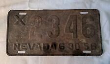 Vintage 1956 Nevada Single License Plate X 2346 6 30 56 Rust Weathered but Solid picture
