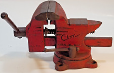 Chief L4 Vise Swivel Base Bench Anvil Vice 4 Inch Jaws with Pipe Jaws Red picture