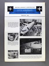 BAC CIVIL AIRCRAFT PROGRESS REPORT FEBRUARY 1963 - ONE ELEVEN - VICKERS VC10 picture