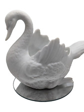 Vintage Vista Alegre Portugal Bisque Porcelain Swan Planter. Excellent Condition picture
