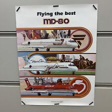 VINTAGE MCDONNELL DOUGLAS MD-80 POSTER AIRCRAFT 17.5”x23” Bill Carr ART RARE picture