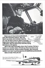 1977 DELTA AIR LINES ad PILOT Captain JOHN RICHARDS advert airways L1011 TRISTAR picture