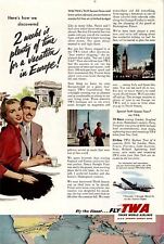 1950s TWA TRANS WORLD AIRLINES GLORIOUS QUICKIE VACATION SW MAGAZINE AD 27-30 picture