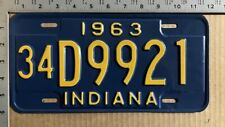 1963 Indiana license plate 34 D 9921 YOM DMV Howard choice quality 10591 picture