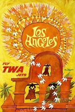 See Los Angeles TWA 1960’s Vintage Style Air Travel Poster - 16x24 picture