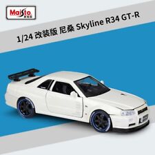 Maisto 1:24 Nissan Skyline GT-R R34 Alloy Diecast Vehicle Car MODEL TOY Gift picture