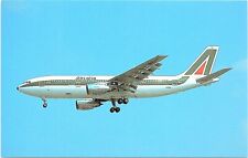 Postcard~Alitalia~Airbus A300B4-203~Heathrow Airport~Airplane~Vintage~A67 picture