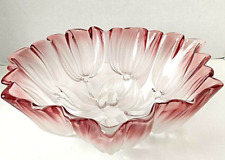 Rare: Vintage Mikasa Walther Glass “Sylvia” Pink Frosted Tulip Bowl Germany 11