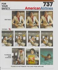 1990's American Airlines Boeing 737 Safety Card picture