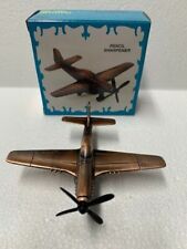 P-51 MUSTANG PLANE BRONZE DIE CAST METAL COLLECTIBLE PENCIL SHARPENER NEW / BOX  picture